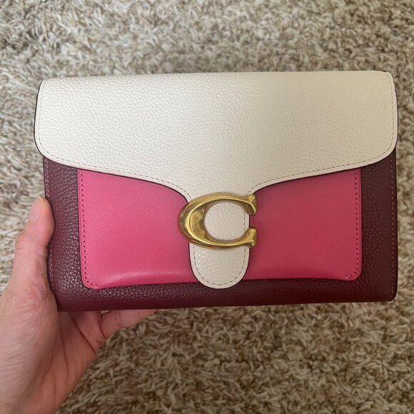 Coach Tabby Chain Clutch In Colorblock - Picture 2 of 7